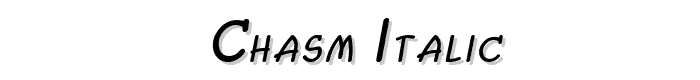 Chasm Italic font